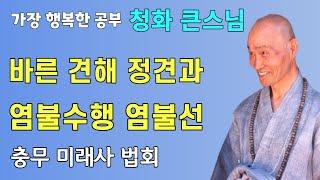 청화큰스님 법문 바른 견해 정견과 염불수행 염불선 염불삼매 20010427 충무미래사 / 참선 화두 묵조 청화스님법문