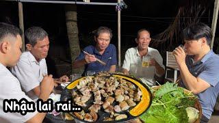 Lấy LÒNG BÒ HOON MANG QUA NƯỚNG, cha và chú lai rai buổi tối