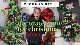 Decorate w me for Christmas: Grinch Theme! VLOGMAS DAY 1 | jasmeannnn