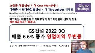 [TOC실전분석]GS건설 2022 3Q매출 6.6% 증가 영업이익 무변동