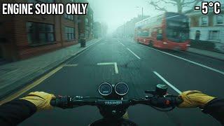 Cold Foggy Ride | TRIUMPH SCRAMBLER 900 | POV RAW SOUND [4K]