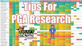 Tips For PGA DFS Research