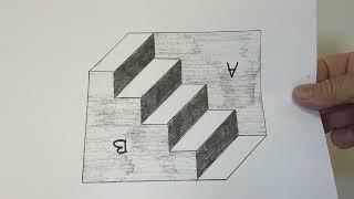 Schroeder Stairs (Schröder's staircase) Optical Illusion