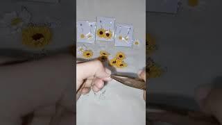 Attaching Earrings hook! #crochetprojects #love #handmadecrochet #diycrochet #Earrings #Sunflower