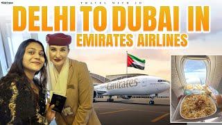 Indian girl in Dubai UAE  Delhi to Dubai in Emirates Airlines Boeing 777 || E Visa Sim & currency