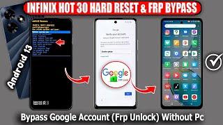 Infinix Hot 30 Hard Reset - FRP Bypass Android 13  Bypass Google Account  Without Pc  Frp Unlock