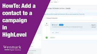 HowTo: Add a Contact to a Campaign in HighLevel