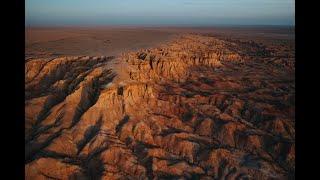 Mongolia - Aerial footage of Gobi desert