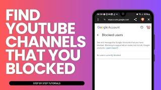 How To Find YouTube Channels That You Blocked