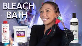 how to do a bleach bath to remove tones & grey hair prep | 2024