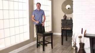 Martha Black Bonded Leather Counter Stool - Product Review Video