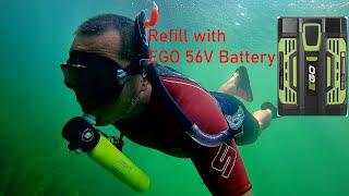 Ego 56v Battery fill Spare Air SCUBA Tank for Diving