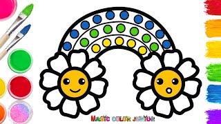 How to Draw a Rainbow Flower Pop It | Easy Drawing & Painting