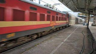 Passenger class Locomotive with Freight : Jhansi WAP4 hauling Car Carrier ! Indian Railways !!