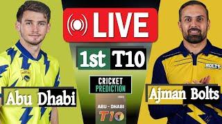 Abu Dhabi T10 2024 | T10 live cricket match today | Team Abu Dhabi vs Ajman Bolts 1st Match