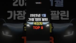2025년 1월 가장 많이 팔린 국산차 TOP8