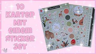  10 Karten mit einem Sticker Set  von Action