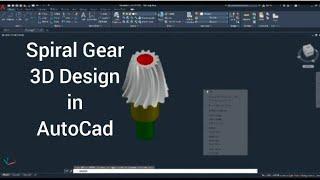 AutoCAD 3D | How to Make Helical Bevel Gear , Spiral Gear AutoCAD Design, Helical Spiral Gear Design