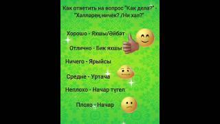 Варианты ответа на татарском на вопрос "Как дела?" #татарский #язык #изучениеязыка #саморазвитие