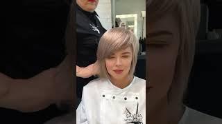 ГРАДУИРОВАННЫЙ БОБ С ЧЁЛКОЙ НА БОК/GRADUATED BOB WITH BANGS ON THE SIDE