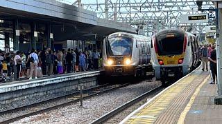 Greater Anglia, C2C, Elizabeth Line, Central Line and LO Trains at Stratford on August 19th 2023