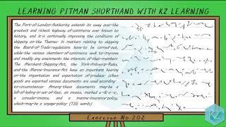 Pitman Shorthand - Exercise No.202 Dictation (70 WPM) - KZ Learning