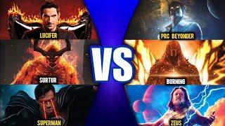 Lucifer Vs Pre Retcon Beyonder, Burning Godzilla Vs Surtur, Superman Vs Marvel Zeus | In Hindi