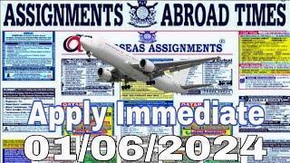 Assignment Abroad Times Today Newspaper 1/6/2024 ||gulf job vacancy 2024||