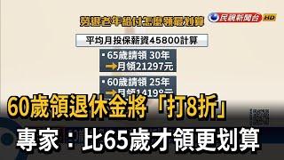 退休年齡延到65歲 專家：60歲退休領更多退休金－民視台語新聞