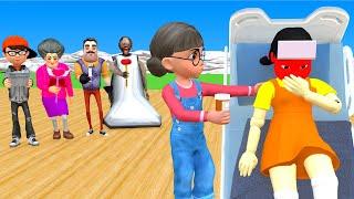 Scary Teacher 3D vs Squid Game Doctor Game Cure Patients Squid Doll 5 Time Challenge