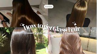 how to get that "SILKY GLASS HAIR"#haircare #glowup #aesthetic #thatgirl