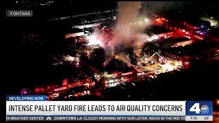 Pallet yard fire leads to air quality concerns in Fontana