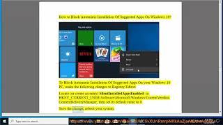 Block Automatic Installation Of Suggested Apps On Windows 10