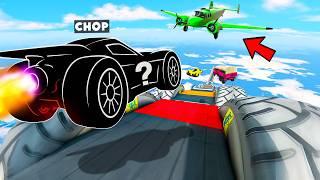GTA 5 CHOP FLIES BY ON TOP OF MYSTERY MEGA RAMP CHALLENGE