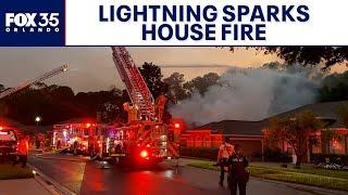 Lightning strike sparks massive house fire in Sanford