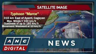 Typhoon Marce moves westward off Cagayan; Wind Signal No. 3 up in several areas | ANC