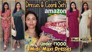 Amazon Dress Haul Under ₹1000 | Midi,Maxi Dress,Coord Set Handbag | New Summer Dress 2024 Tryon Haul