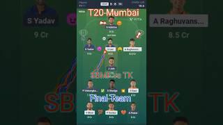 SBMF vs TK T20 Mumbai match #dream11prediction #my11circlewinner #t20mumbai #shorts