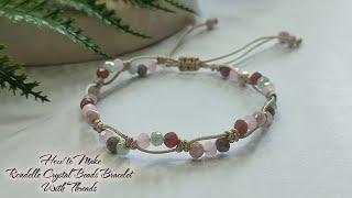 How to Make Rondelle Crystal Beads Bracelet With Threads | Macrame Bracelet Tutorial