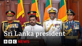 Sri Lanka swears in new left-leaning president Anura Kumara Dissanayake | BBC News