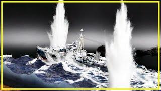 Diorama - the Battle of the North Cape : HMS Belfast, the Stalker