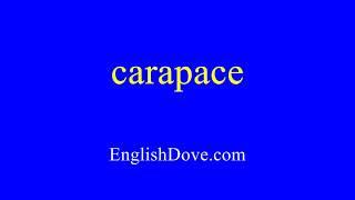 How to pronounce carapace in American English