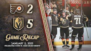 HIGHLIGHTS | Vegas Golden Knights 5, Philadelphia Flyers 2 | Jan. 2, 2025