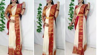 Try this Bengali Draping Style to look more Beautiful/Saree Wearing New Style/How to wear saree