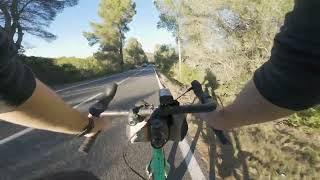 This nice mountain road led to this small town - POV gravel bike