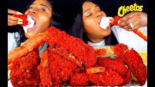 KING CRAB SEAFOOD BOIL MUKBANG | MY SISTER | Fried Hot Cheetos SEAFOOD | Alfredo Sauce | Asmr Eating