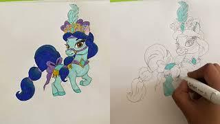How to draw Lapis, The Pony from Whiskers Haven , Disney Palace Pets , pony owned by Jasmine.