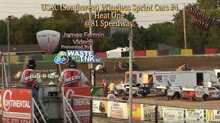 USAC (Southwest) Wingless Sprint Cars #4, Heat 1, 81 Speedway, 08/17/18