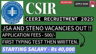 CSIR CEERI RECRUITMENT 2025 !! #csirexam #csirexampaper #CSIRCEERI #csir #CSIRJSAVACANCY