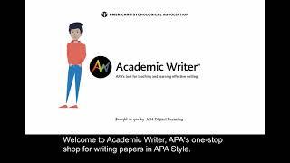 APA’s Academic Writer™: Enhance Writing Instruction